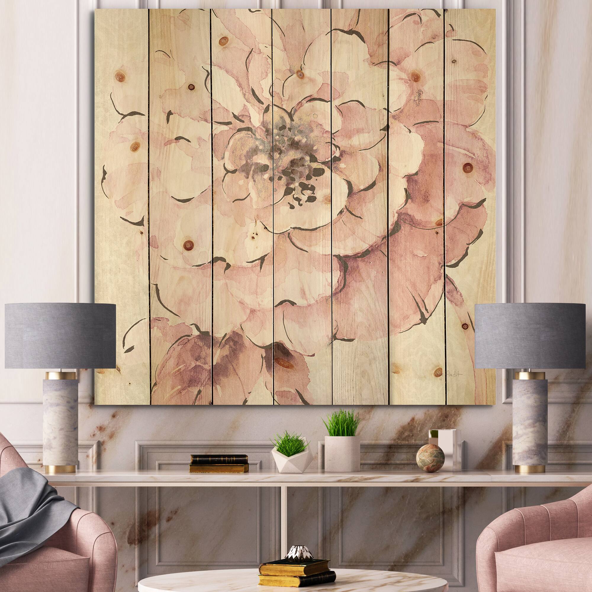 Designart - Indigold Shabby Peonies Pink